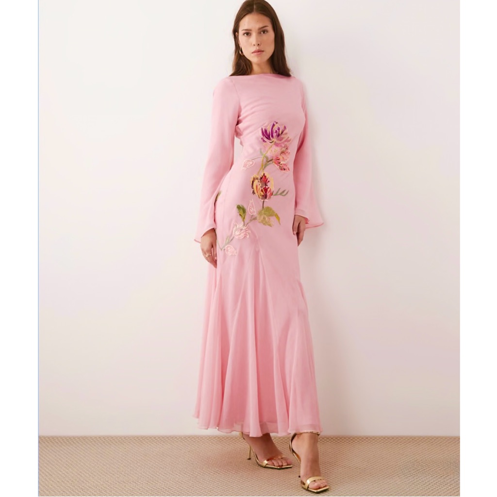 Asos Design Embroidered & Embellished Maxi Dress